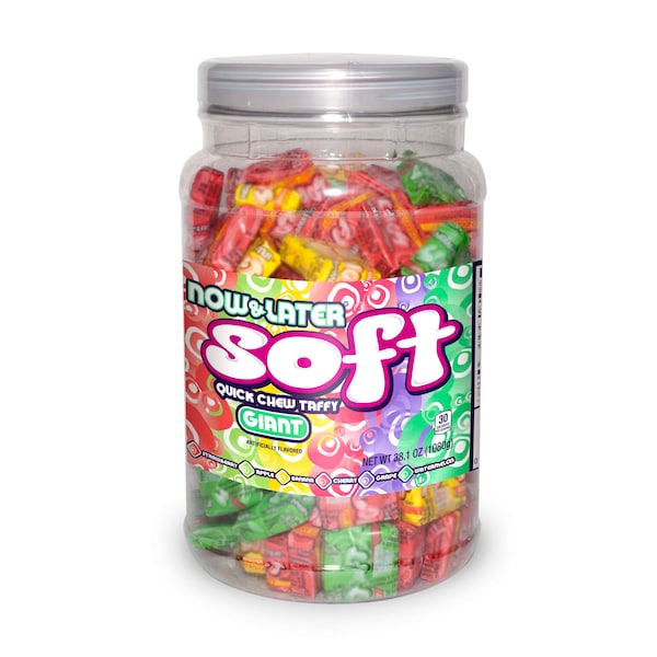 Now & Later Now & Later Giant Soft Chews 38.1 oz. Jar, PK6 51901 - main